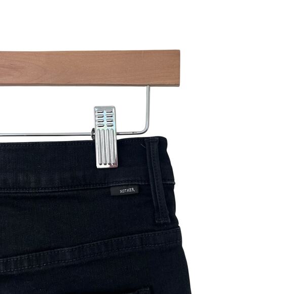 MOTHER Black The Insider Crop Step Fray Jeans Sz 27 - Picture 8 of 8